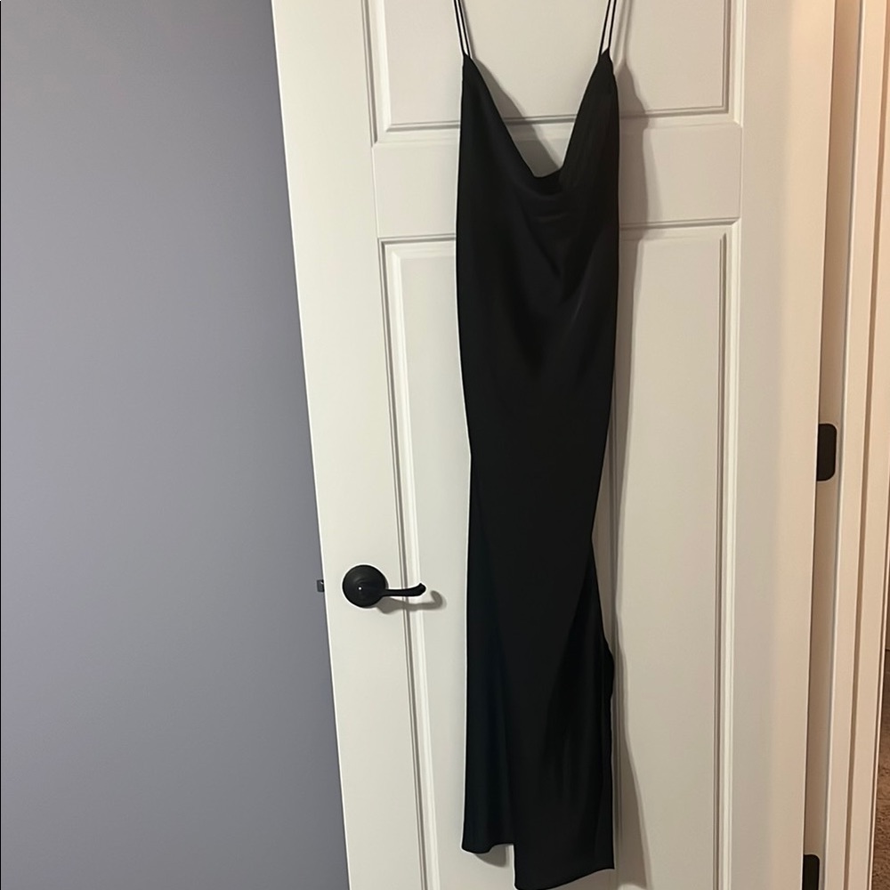 Black Cowl Neck Slip Dress for Cocktail Night